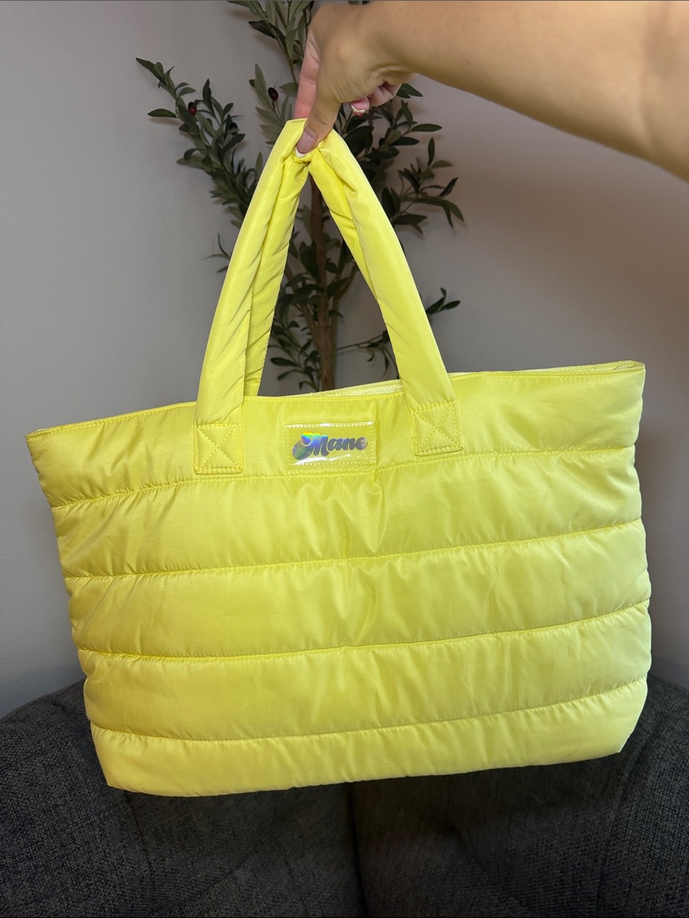 Mame Quilted Yellow Tote Bag